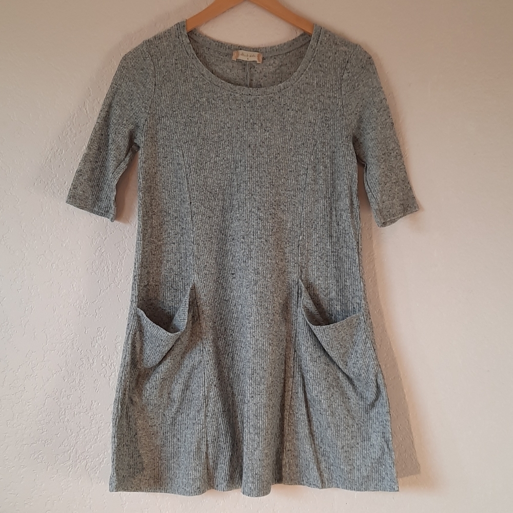 Altar'd State Heathered Gray Swing Dress